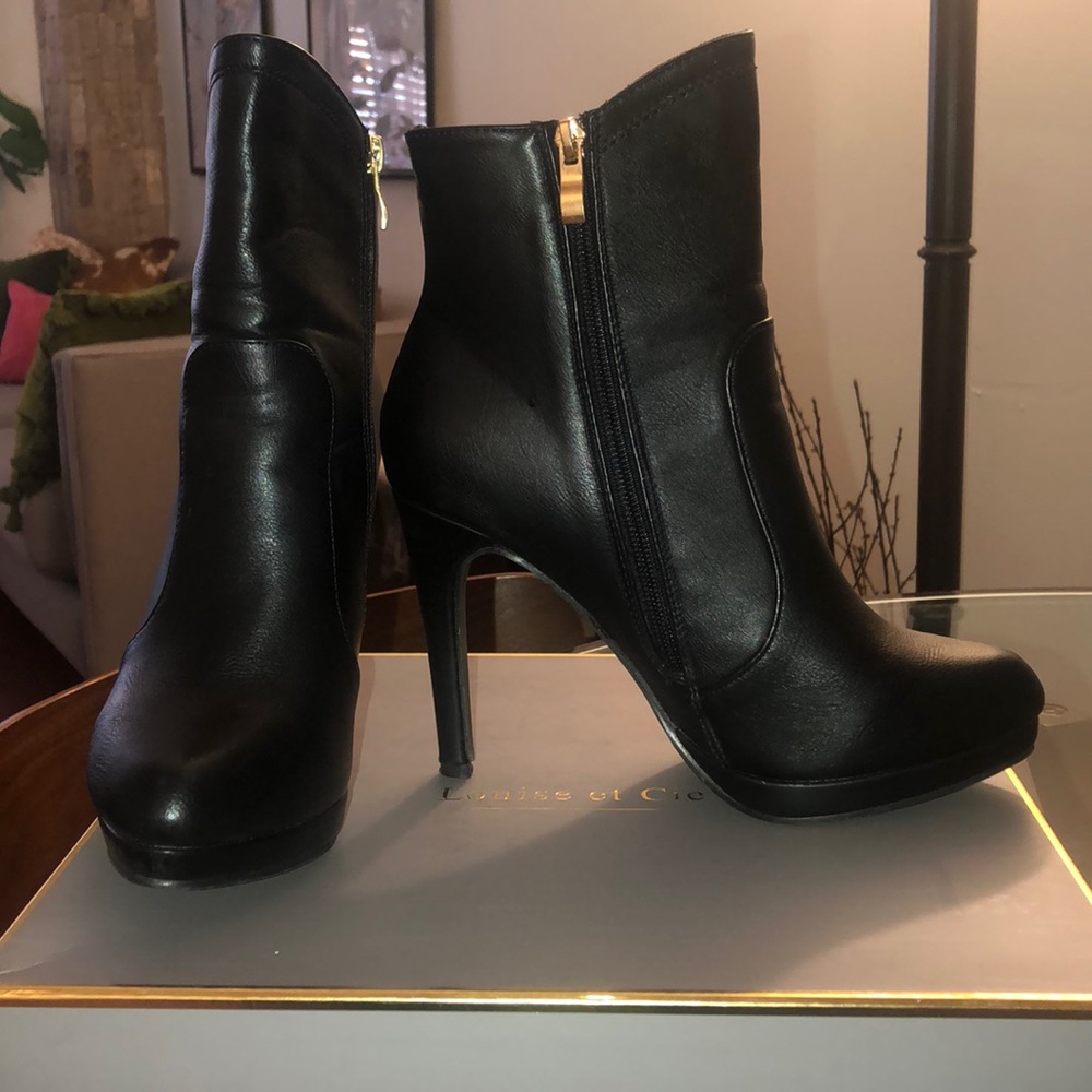 Gold Rhinestone Black Bootie - Picture 8 of 9
